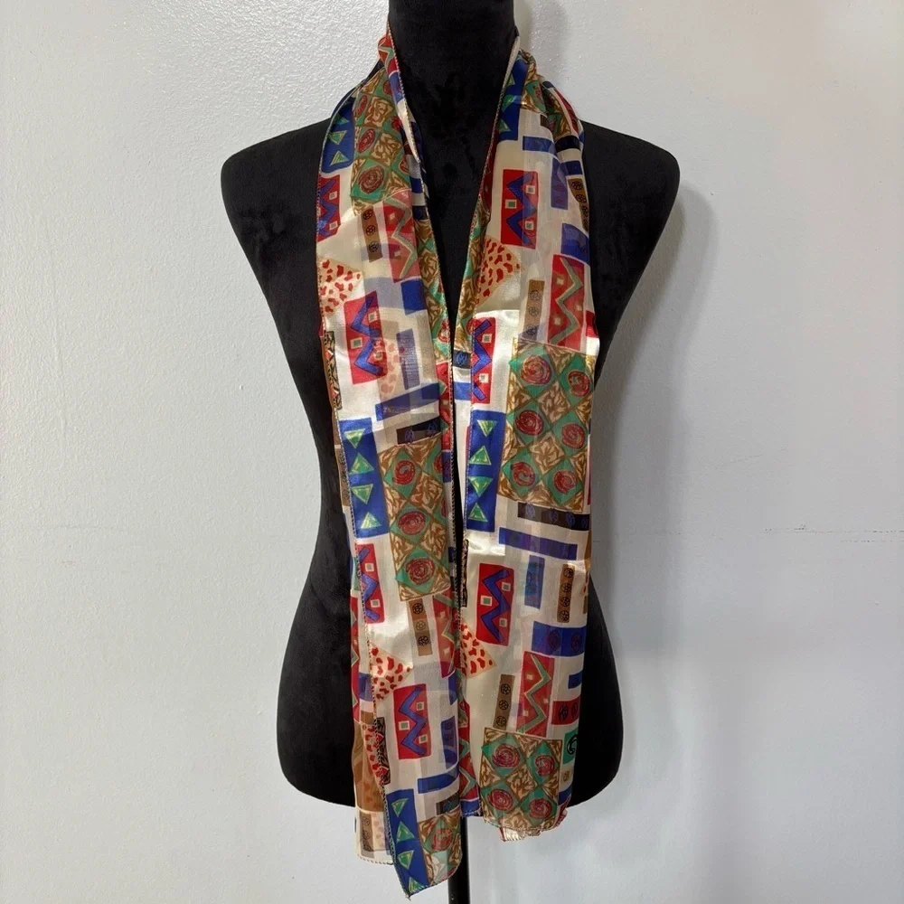 Multi Color Light Weight Head Scarf Shoulder Wrap Neck Scarf Purse Scarf OS